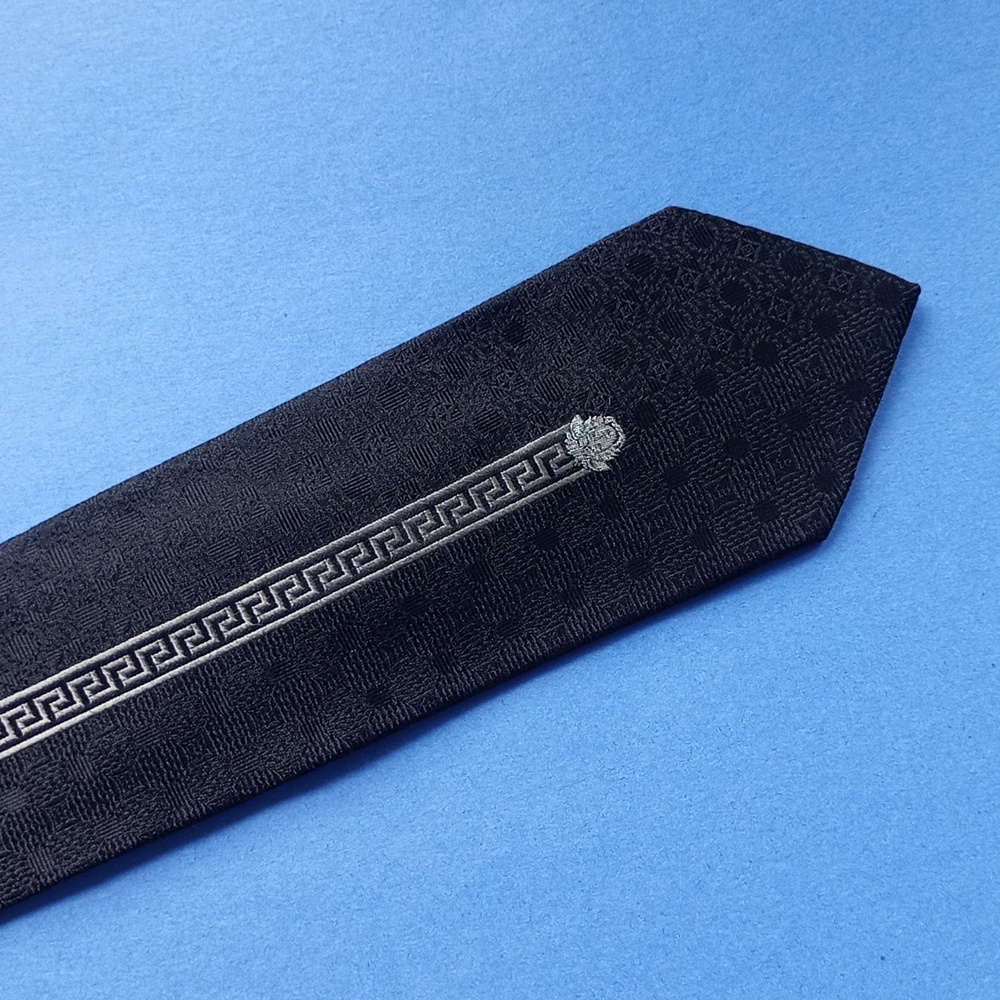Versace Black and Silver Tie